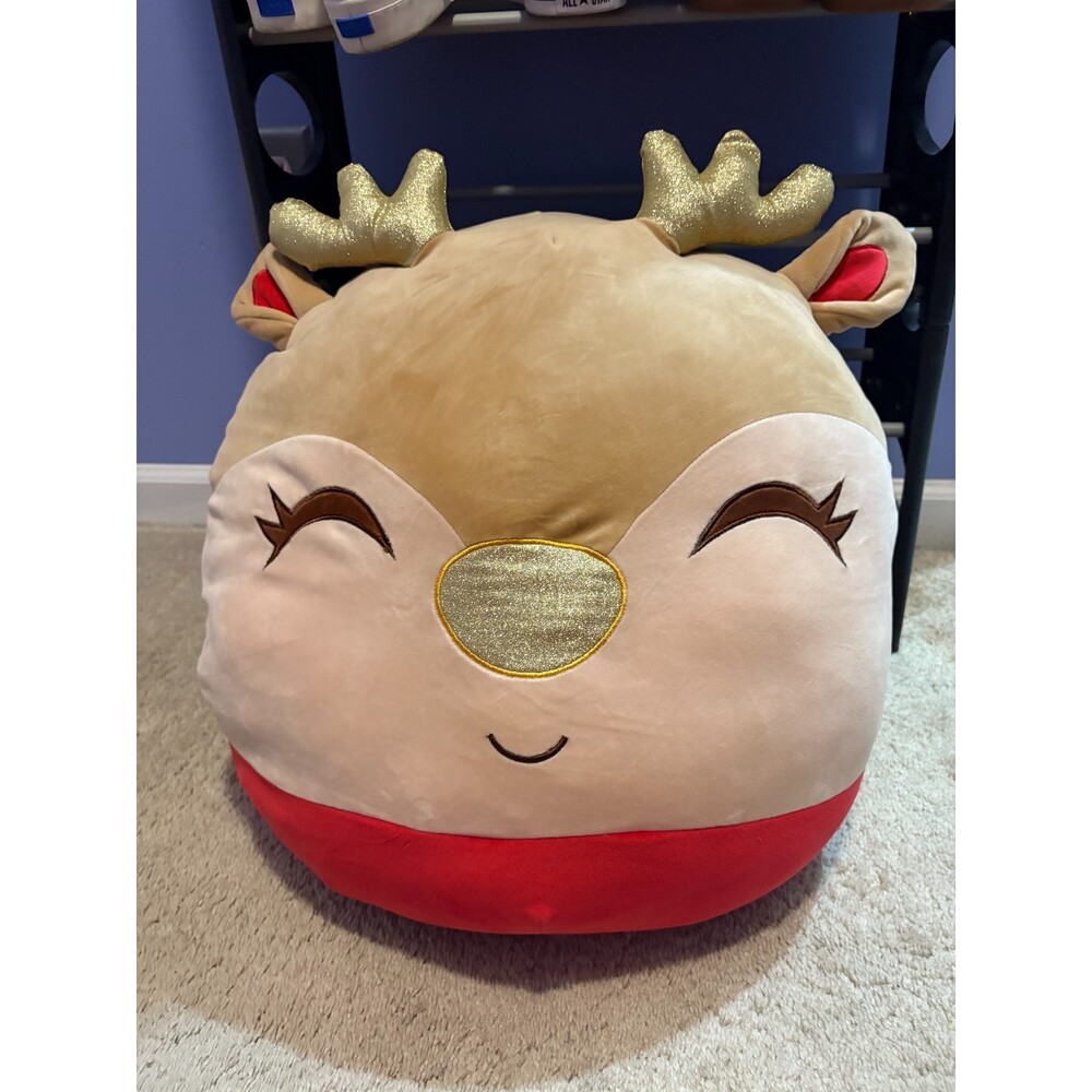 Squishmallow Large  Reindeer PLUSH COMFY CUTE ADORABLE Christmas